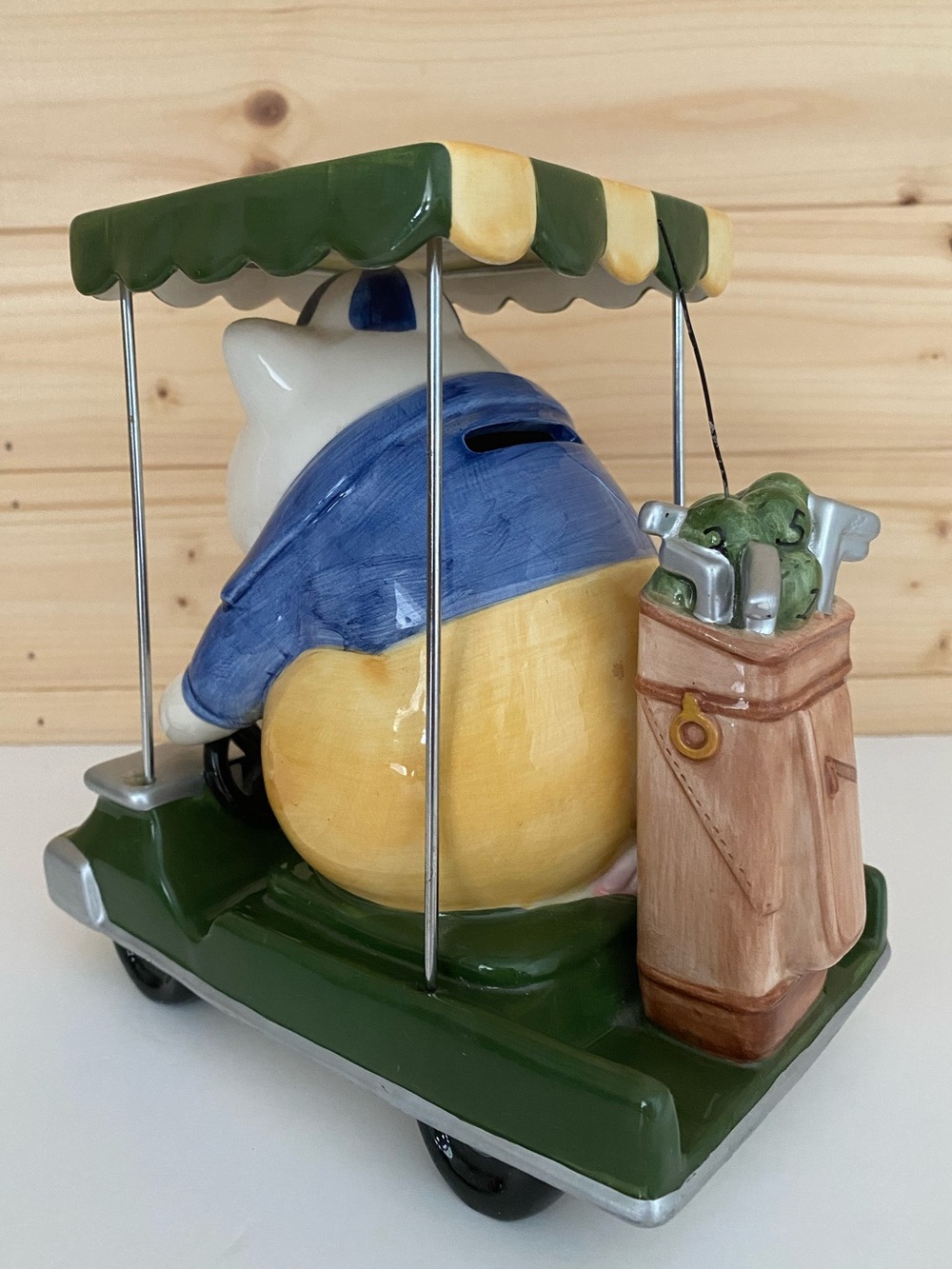 RARE Collectible Mud Pie Golf Cart Coin Piggy Bank Greens Fee Fund Golf Bank - Picture 4 of 14